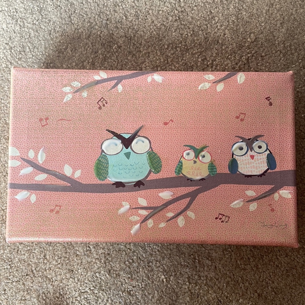 Owl wooden frame art